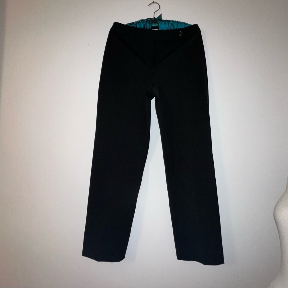 Talbots Dress Pants Womens 6 Black Stretch Straight Leg Trouser Polyester Blend
